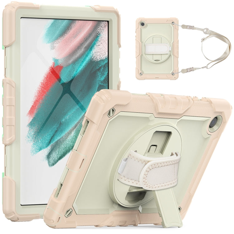 For Samsung Galaxy Tab A8 10.5 2021 X200 / X205 Silicone + PC Tablet Case(Beige + Rose Gold) by bashfashion