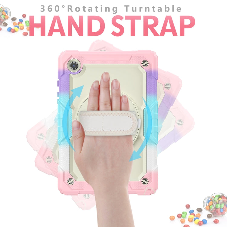 For Samsung Galaxy Tab A8 10.5 2021 X200 / X205 Silicone + PC Tablet Case(Beige + Camouflage Pink) by bashfashion