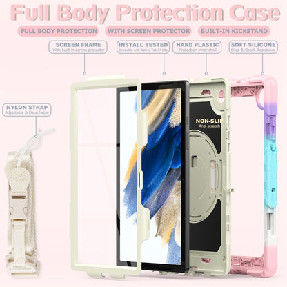 For Samsung Galaxy Tab A8 10.5 2021 X200 / X205 Silicone + PC Tablet Case(Beige + Camouflage Pink) by bashfashion