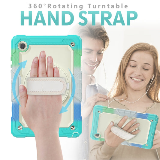 For Samsung Galaxy Tab A8 10.5 2021 X200 / X205 Silicone + PC Tablet Case(Beige + Camouflage Blue) by bashfashion