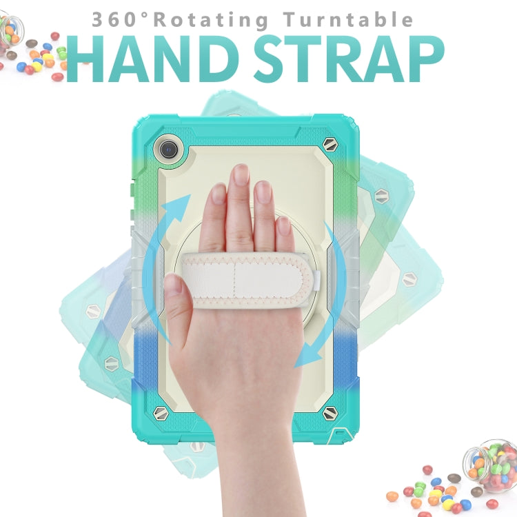 For Samsung Galaxy Tab A8 10.5 2021 X200 / X205 Silicone + PC Tablet Case(Beige + Camouflage Blue) by bashfashion