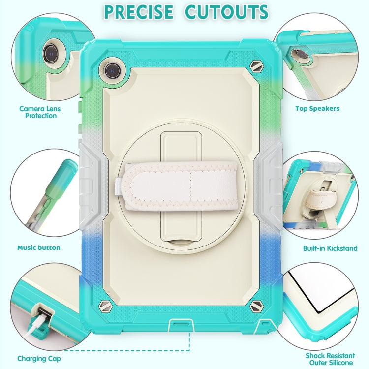 For Samsung Galaxy Tab A8 10.5 2021 X200 / X205 Silicone + PC Tablet Case(Beige + Camouflage Blue) by bashfashion