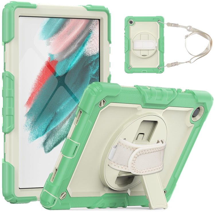 For Samsung Galaxy Tab A8 10.5 2021 X200 / X205 Silicone + PC Tablet Case(Beige + Light Green) by bashfashion