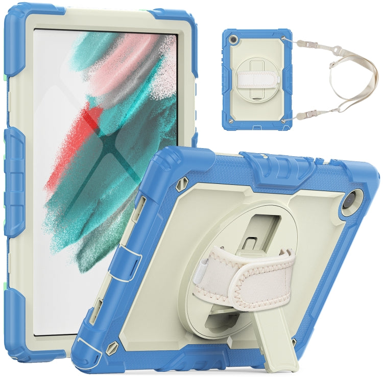 For Samsung Galaxy Tab A8 10.5 2021 X200 / X205 Silicone + PC Tablet Case(Beige + Cyan) by bashfashion