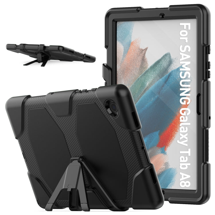 For Samsung Galaxy Tab A8 10.5 2021 X200 / X205 Colorful Silicon + PC Tablet Case(Black) by bashfashion