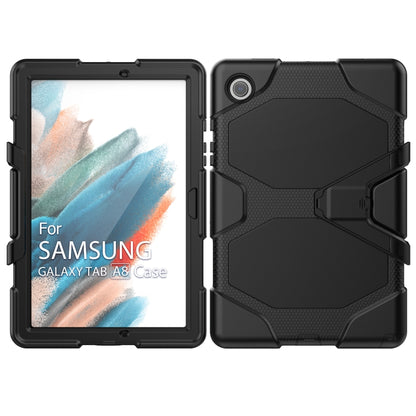 For Samsung Galaxy Tab A8 10.5 2021 X200 / X205 Colorful Silicon + PC Tablet Case(Black) by bashfashion