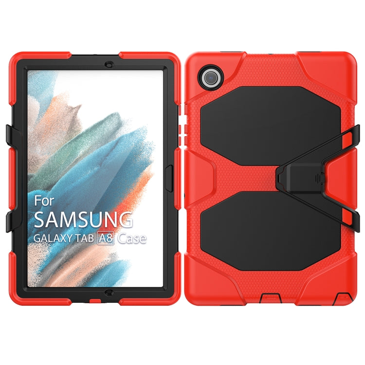 For Samsung Galaxy Tab A8 10.5 2021 X200 / X205 Colorful Silicon + PC Tablet Case(Red) by bashfashion