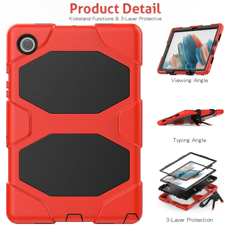 For Samsung Galaxy Tab A8 10.5 2021 X200 / X205 Colorful Silicon + PC Tablet Case(Red) by bashfashion