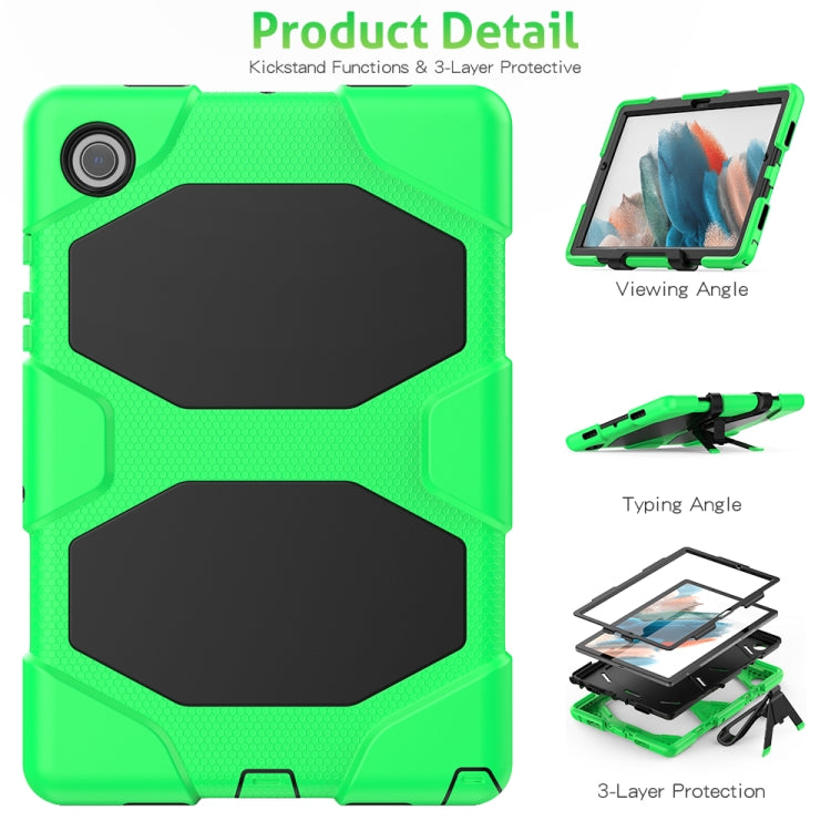 For Samsung Galaxy Tab A8 10.5 2021 X200 / X205 Colorful Silicon + PC Tablet Case(Green) by bashfashion