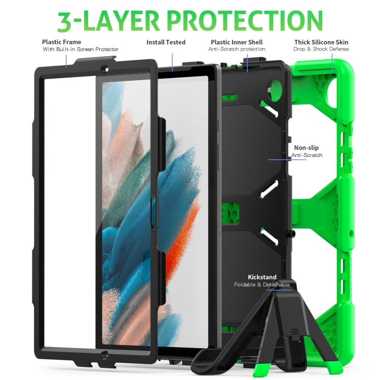 For Samsung Galaxy Tab A8 10.5 2021 X200 / X205 Colorful Silicon + PC Tablet Case(Green) by bashfashion
