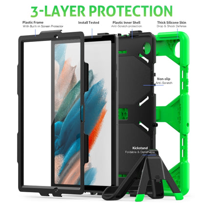 For Samsung Galaxy Tab A8 10.5 2021 X200 / X205 Colorful Silicon + PC Tablet Case(Green) by bashfashion