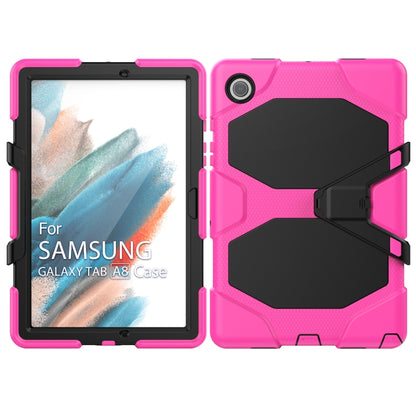 For Samsung Galaxy Tab A8 10.5 2021 X200 / X205 Colorful Silicon + PC Tablet Case(Rose Red) by bashfashion
