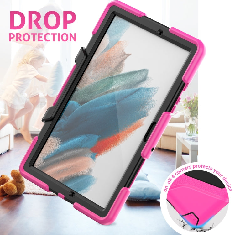 For Samsung Galaxy Tab A8 10.5 2021 X200 / X205 Colorful Silicon + PC Tablet Case(Rose Red) by bashfashion
