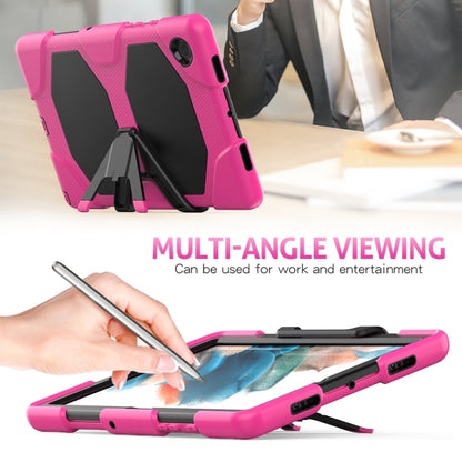 For Samsung Galaxy Tab A8 10.5 2021 X200 / X205 Colorful Silicon + PC Tablet Case(Rose Red) by bashfashion