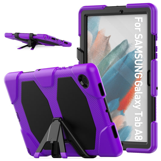 For Samsung Galaxy Tab A8 10.5 2021 X200 / X205 Colorful Silicon + PC Tablet Case(Purple) by bashfashion
