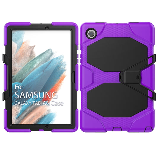 For Samsung Galaxy Tab A8 10.5 2021 X200 / X205 Colorful Silicon + PC Tablet Case(Purple) by bashfashion