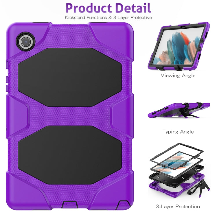 For Samsung Galaxy Tab A8 10.5 2021 X200 / X205 Colorful Silicon + PC Tablet Case(Purple) by bashfashion