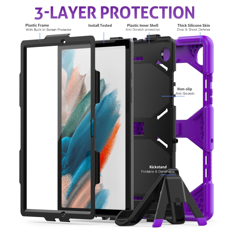 For Samsung Galaxy Tab A8 10.5 2021 X200 / X205 Colorful Silicon + PC Tablet Case(Purple) by bashfashion