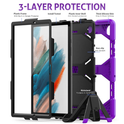 For Samsung Galaxy Tab A8 10.5 2021 X200 / X205 Colorful Silicon + PC Tablet Case(Purple) by bashfashion
