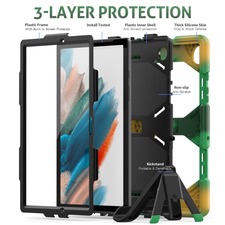 For Samsung Galaxy Tab A8 10.5 2021 X200 / X205 Colorful Silicon + PC Tablet Case(Camouflage) by bashfashion