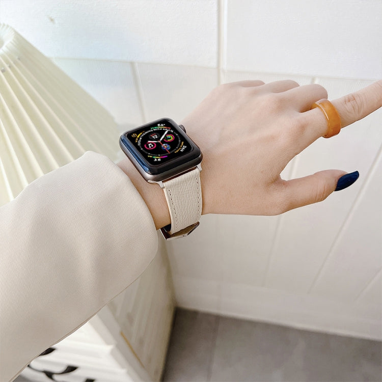 Leather Strap For Apple Watch Series 9&8&7 41mm / SE 3&SE 2&6&SE&5&4 40mm / 3&2&1 38mm(Black) by bashfashion