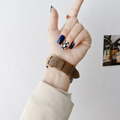 Leather Strap For Apple Watch Series 9&8&7 41mm / SE 3&SE 2&6&SE&5&4 40mm / 3&2&1 38mm(Coffee) by bashfashion