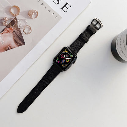 Leather Strap For Apple Watch Ultra 49mm&Watch Ultra 2 49mm / Series 9&8&7 45mm / SE 3&SE 2&6&SE&5&4 44mm / 3&2&1 42mm(Black) by bashfashion