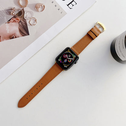 Leather Strap For Apple Watch Ultra 49mm&Watch Ultra 2 49mm / Series 9&8&7 45mm / SE 3&SE 2&6&SE&5&4 44mm / 3&2&1 42mm(Brown) by bashfashion