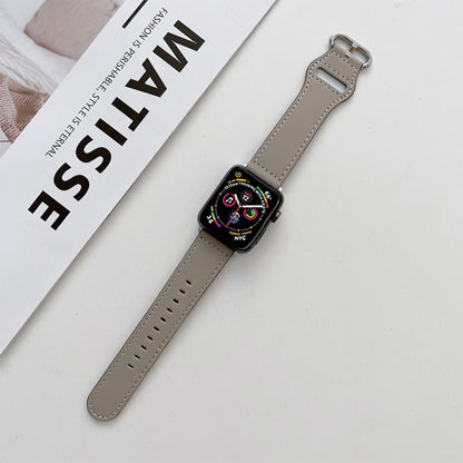 Oval Buckle Genuine Leather Strap For Apple Watch Series 9&8&7 41mm / SE 3&SE 2&6&SE&5&4 40mm / 3&2&1 38mm(E) by bashfashion