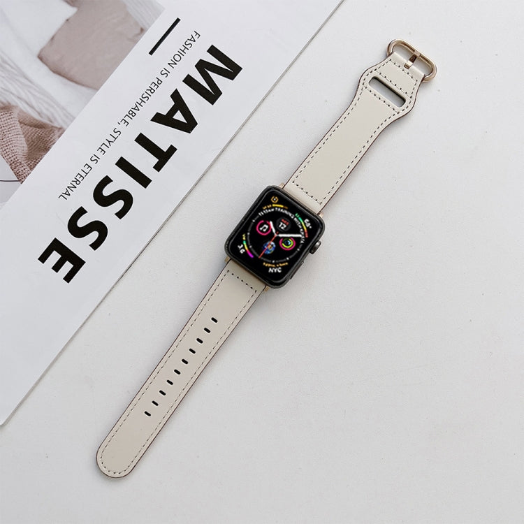 Oval Buckle Genuine Leather Strap For Apple Watch Ultra 49mm&Watch Ultra 2 49mm / Series 9&8&7 45mm / SE 3&SE 2&6&SE&5&4 44mm / 3&2&1 42mm(L) by bashfashion