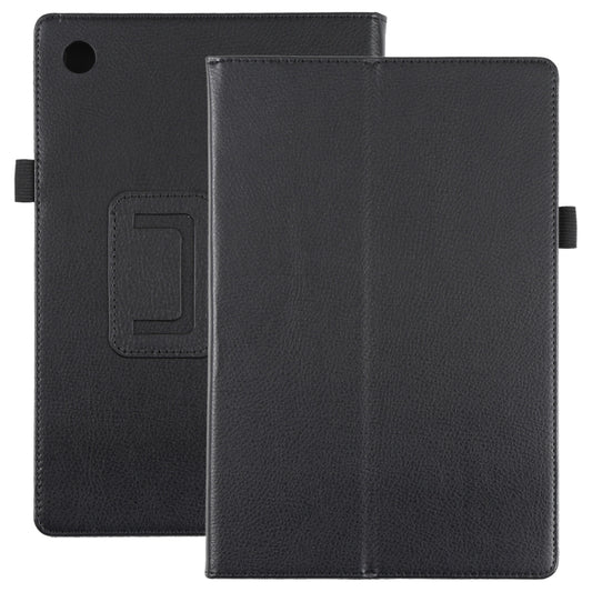 For Samsung Galaxy Tab A8 10.5 2021 Litchi Texture Solid Color Leather Tablet Case(Black) by bashfashion
