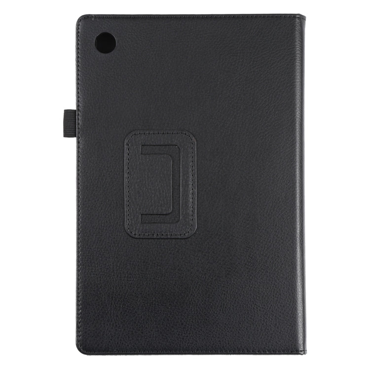 For Samsung Galaxy Tab A8 10.5 2021 Litchi Texture Solid Color Leather Tablet Case(Black) by bashfashion