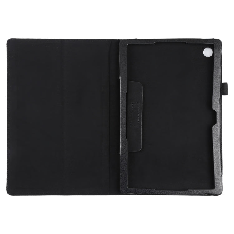 For Samsung Galaxy Tab A8 10.5 2021 Litchi Texture Solid Color Leather Tablet Case(Black) by bashfashion