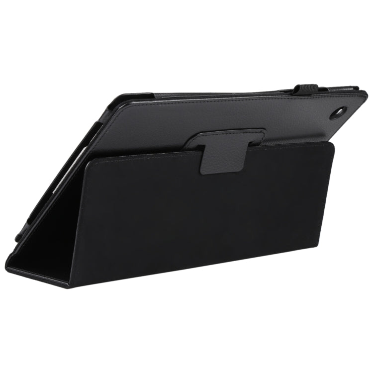 For Samsung Galaxy Tab A8 10.5 2021 Litchi Texture Solid Color Leather Tablet Case(Black) by bashfashion