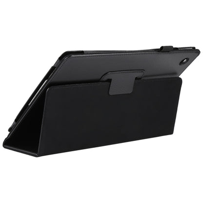 For Samsung Galaxy Tab A8 10.5 2021 Litchi Texture Solid Color Leather Tablet Case(Black) by bashfashion