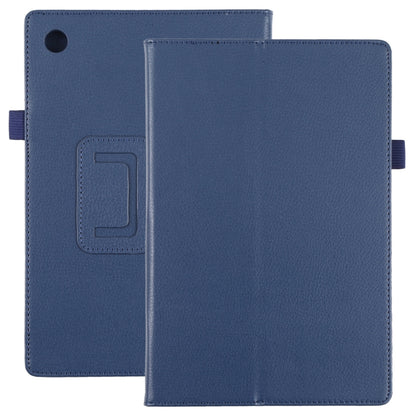 For Samsung Galaxy Tab A8 10.5 2021 Litchi Texture Solid Color Leather Tablet Case(Dark Blue) by bashfashion
