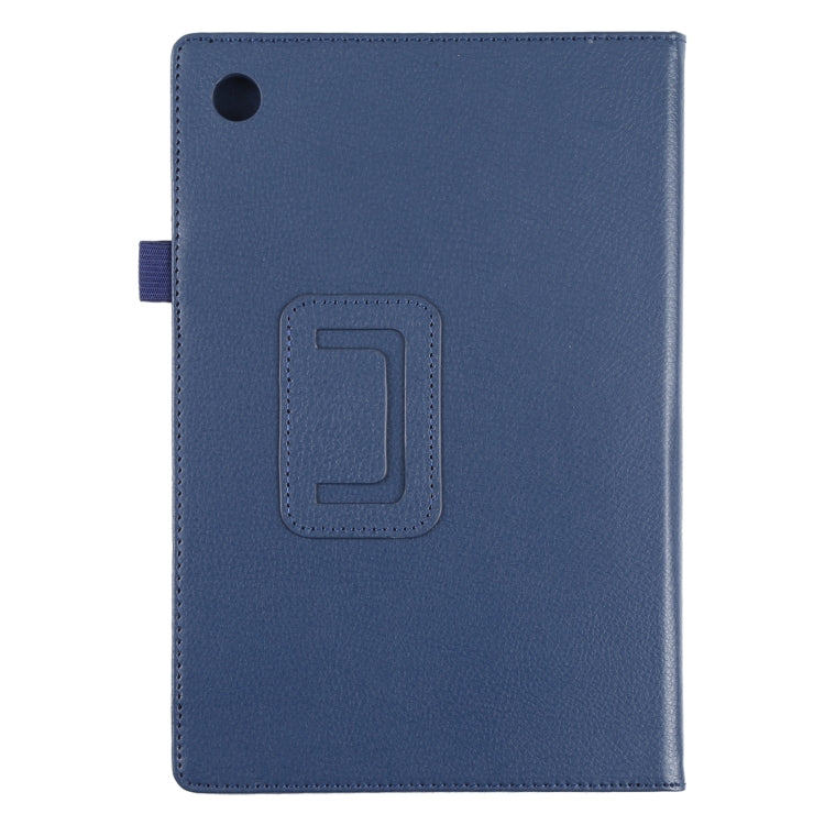 For Samsung Galaxy Tab A8 10.5 2021 Litchi Texture Solid Color Leather Tablet Case(Dark Blue) by bashfashion