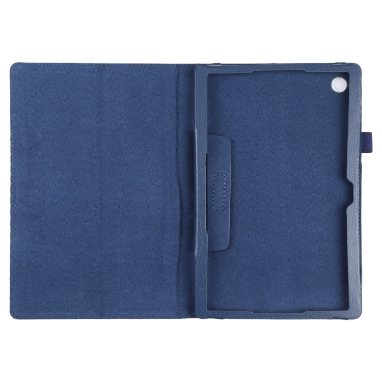 For Samsung Galaxy Tab A8 10.5 2021 Litchi Texture Solid Color Leather Tablet Case(Dark Blue) by bashfashion