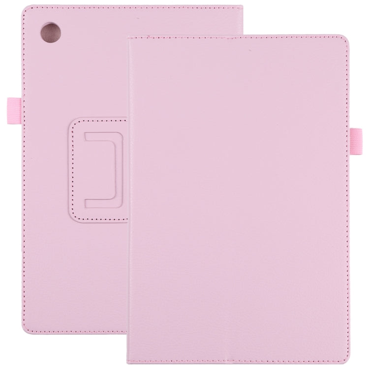 For Samsung Galaxy Tab A8 10.5 2021 Litchi Texture Solid Color Leather Tablet Case(Pink) by bashfashion