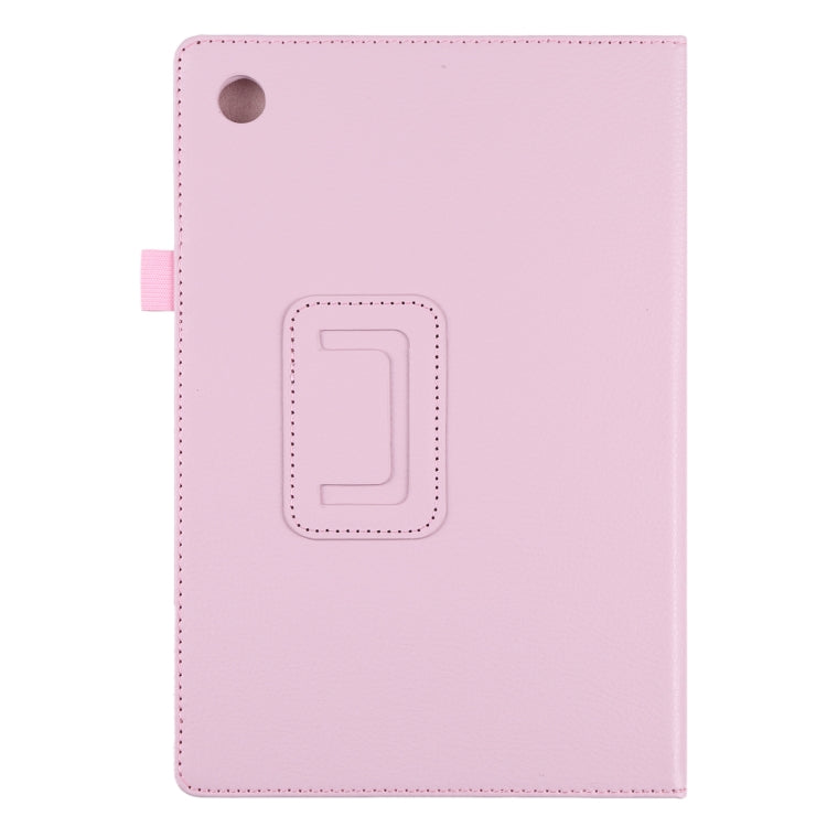 For Samsung Galaxy Tab A8 10.5 2021 Litchi Texture Solid Color Leather Tablet Case(Pink) by bashfashion