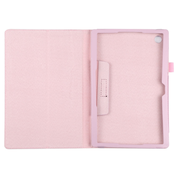 For Samsung Galaxy Tab A8 10.5 2021 Litchi Texture Solid Color Leather Tablet Case(Pink) by bashfashion