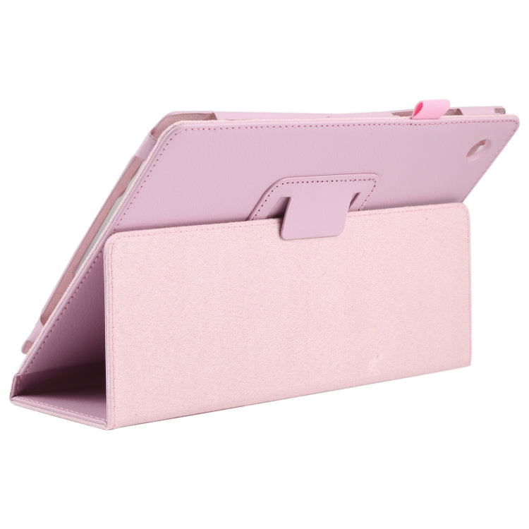 For Samsung Galaxy Tab A8 10.5 2021 Litchi Texture Solid Color Leather Tablet Case(Pink) by bashfashion