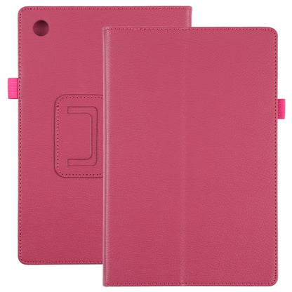 For Samsung Galaxy Tab A8 10.5 2021 Litchi Texture Solid Color Leather Tablet Case(Rose Red) by bashfashion