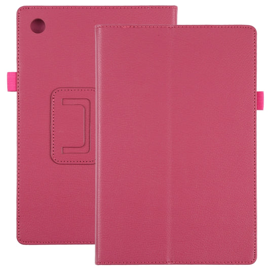 For Samsung Galaxy Tab A8 10.5 2021 Litchi Texture Solid Color Leather Tablet Case(Rose Red) by bashfashion
