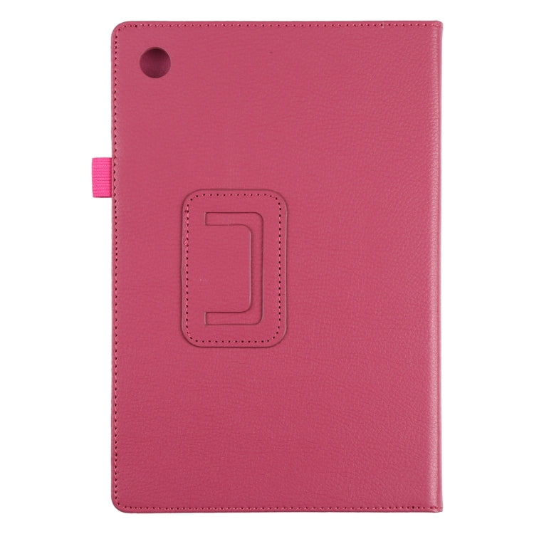 For Samsung Galaxy Tab A8 10.5 2021 Litchi Texture Solid Color Leather Tablet Case(Rose Red) by bashfashion