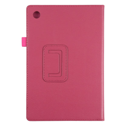 For Samsung Galaxy Tab A8 10.5 2021 Litchi Texture Solid Color Leather Tablet Case(Rose Red) by bashfashion