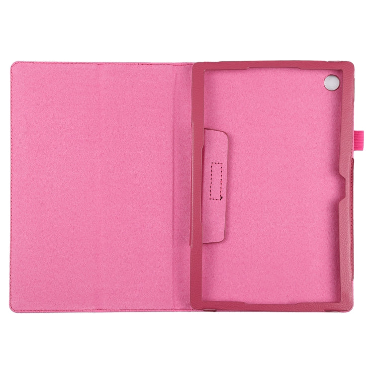 For Samsung Galaxy Tab A8 10.5 2021 Litchi Texture Solid Color Leather Tablet Case(Rose Red) by bashfashion
