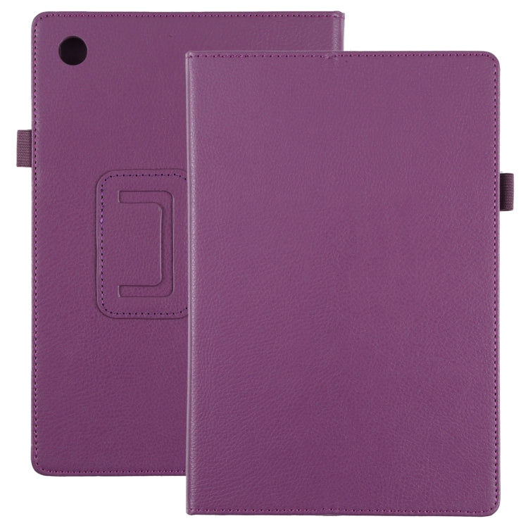 For Samsung Galaxy Tab A8 10.5 2021 Litchi Texture Solid Color Leather Tablet Case(Purple) by bashfashion