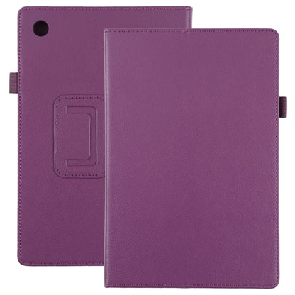 For Samsung Galaxy Tab A8 10.5 2021 Litchi Texture Solid Color Leather Tablet Case(Purple) by bashfashion