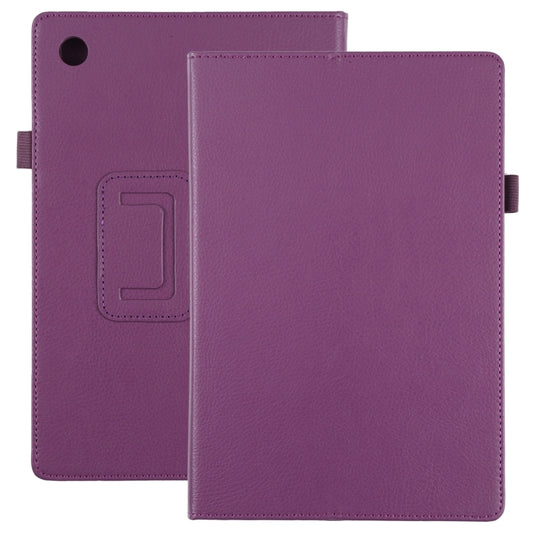 For Samsung Galaxy Tab A8 10.5 2021 Litchi Texture Solid Color Leather Tablet Case(Purple) by bashfashion